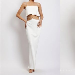 Diamante Maxi Skirt / Shirt - White Small